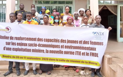 Atelier de renforcement des capacités des jeunes et des femmes sur les enjeux socio-économiques et environnementaux d’une exploitation minière,  la nouvelle norme ITIE et le FMDL dans la commune de Boudry