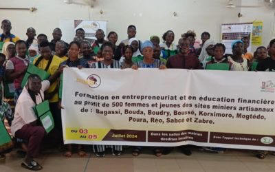 Formation en entrepreneuriat et en éducation financière au profit de 500 femmes et jeunes des sites miniers artisanaux